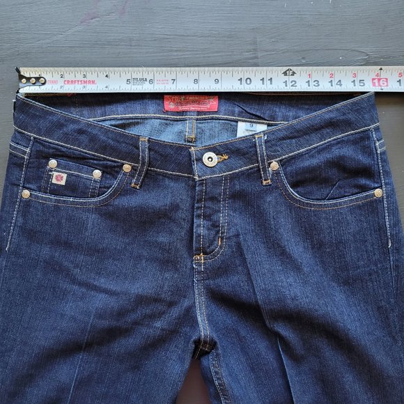 Vintage Y2K Paris Blues Low Rise Dark Wash Flared Boot Cut Jeans  - Long - Picture 4 of 10